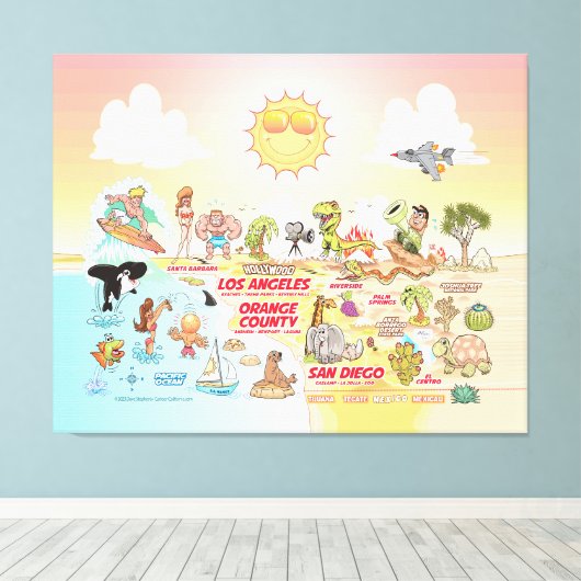 Sunny SoCal Canvas Print (Insitu (Houten vloer))