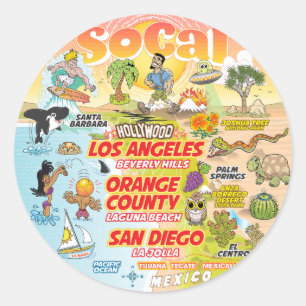 Sunny SoCal Ronde Sticker