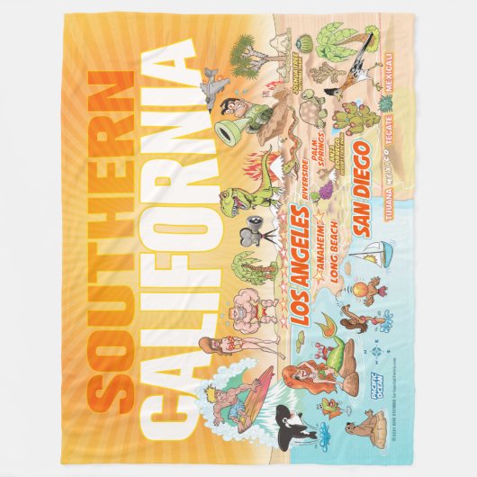 Sunny Southern California Sherpa Blanket Fleece Deken (Voorkant)