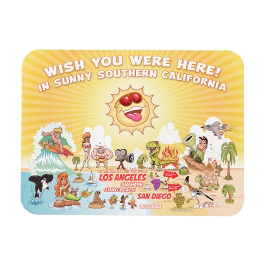 Sunny Southern California Souvenir Magnet Magneet (Horizontaal)