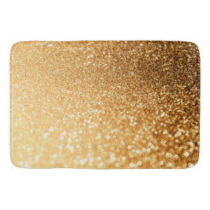 Sunny Sparkle Yellow Luxury Gold Glitter Badmat