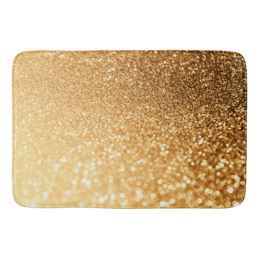 Sunny Sparkle Yellow Luxury Gold Glitter Badmat (Voorkant)