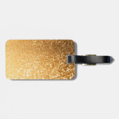 Sunny Sparkle Yellow Luxury Gold Glitter Bagagelabel (Achterkant horizontaal)