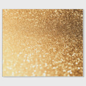 Sunny Sparkle Yellow Luxury Gold Glitter Cadeaupapier (Vlak)
