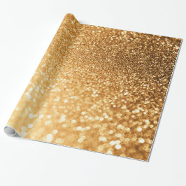 Sunny Sparkle Yellow Luxury Gold Glitter Cadeaupapier