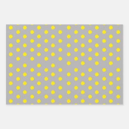 Sunny Splatter Polka Dot Pattern Inpakpapier Vel (Voorkant 2)