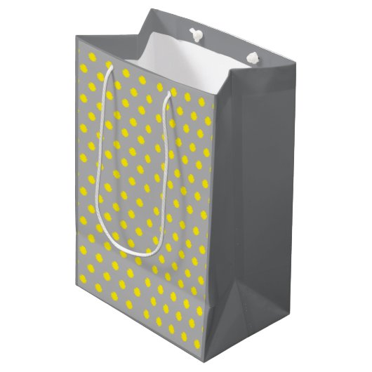 Sunny Splatter Polka Dot Pattern Medium Cadeauzakje (Voorkant Gekanteld)