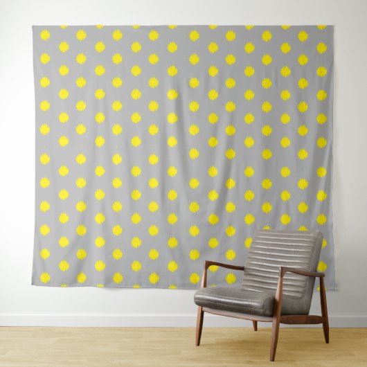 Sunny Splatter Polka Dot Pattern Wandkleed (In Situ (horizontaal))
