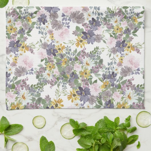 Sunny Spring Floral Theedoek (Gevouwen)