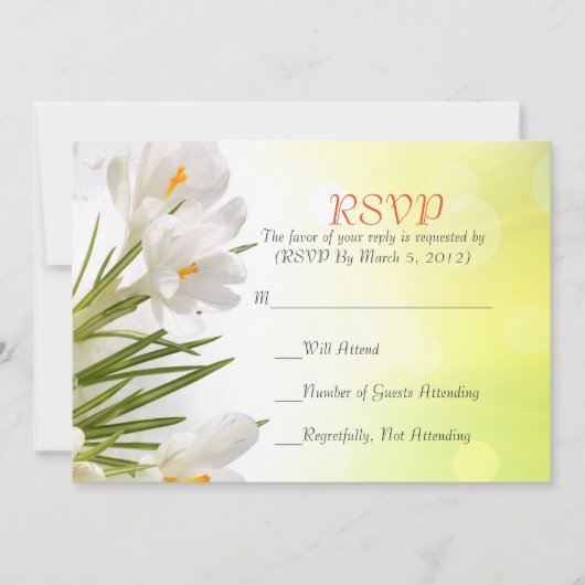 Sunny Spring White Iris RSVP-kaart Kaart (Voorkant)
