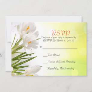 Sunny Spring White Iris RSVP-kaart Kaart