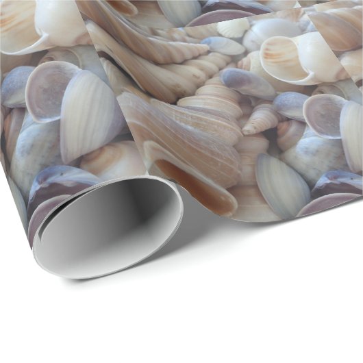Sunny Summer Seashells. Romantisch, exotisch tropi Cadeaupapier (Rol Hoek)