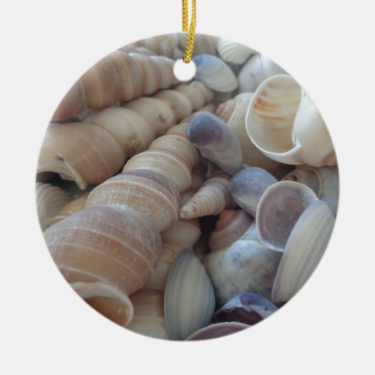 Sunny Summer Seashells. Romantisch, exotisch tropi Keramisch Ornament (Voorkant)