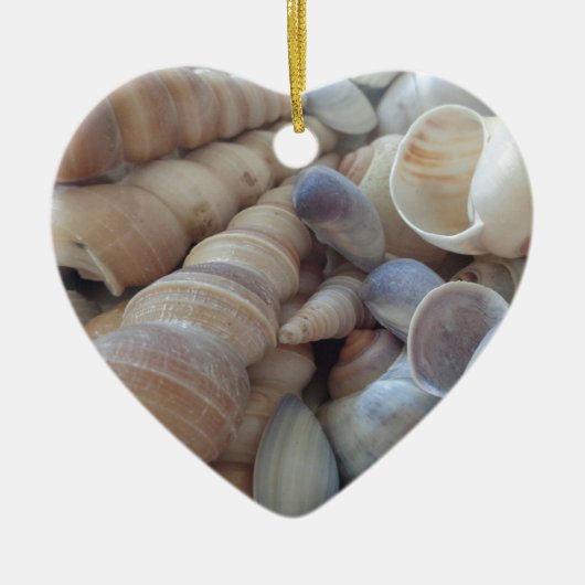 Sunny Summer Seashells. Romantisch, exotisch tropi Keramisch Ornament (Voorkant)