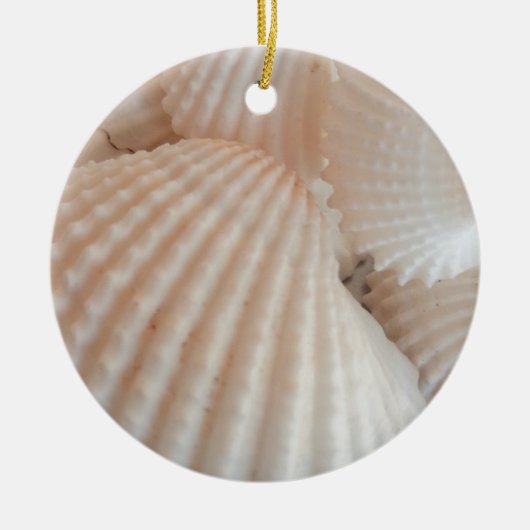 Sunny Summer Seashells. Romantisch, exotisch tropi Keramisch Ornament (Voorkant)