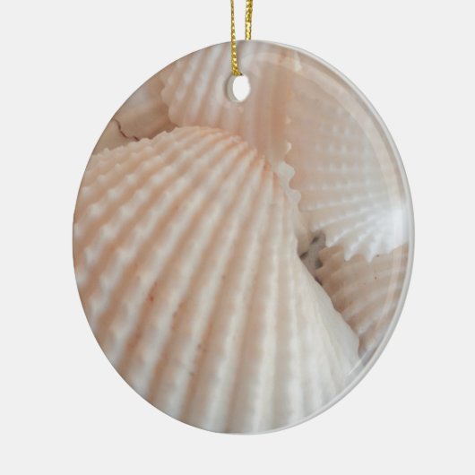 Sunny Summer Seashells. Romantisch, exotisch tropi Keramisch Ornament (Links)