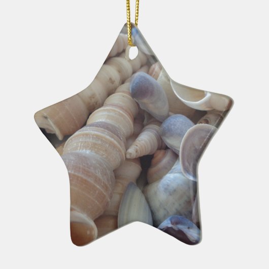 Sunny Summer Seashells. Romantisch, exotisch tropi Keramisch Ornament (Links)