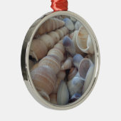 Sunny Summer Seashells. Romantisch, exotisch tropi Metalen Ornament (Rechts)