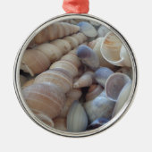 Sunny Summer Seashells. Romantisch, exotisch tropi Metalen Ornament (Voorkant)