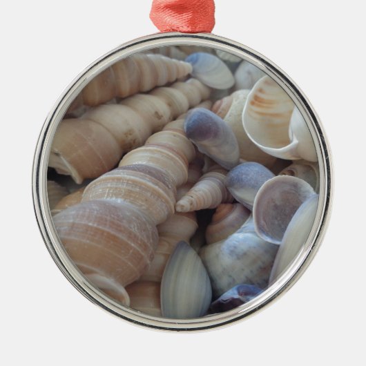 Sunny Summer Seashells. Romantisch, exotisch tropi Metalen Ornament (Voorkant)
