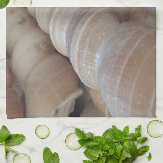 Sunny Summer Seashells. Romantisch, exotisch tropi Theedoek (Gevouwen)