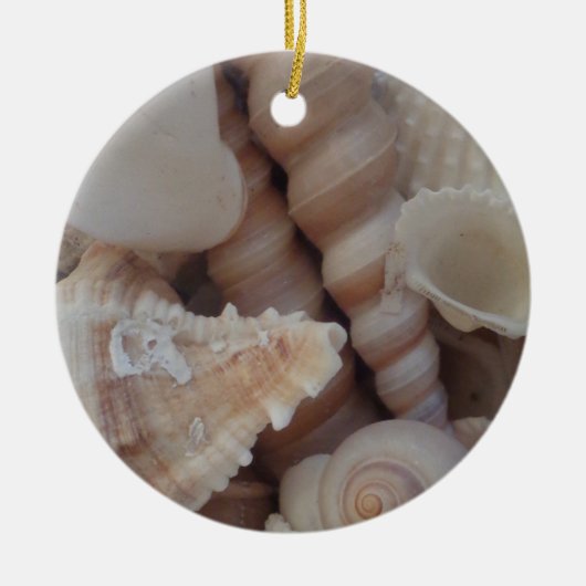 Sunny Summer Seashells, Zee Shell Beach Love Keramisch Ornament (Voorkant)