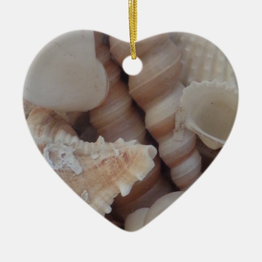 Sunny Summer Seashells, Zee Shell Beach Love Keramisch Ornament (Voorkant)