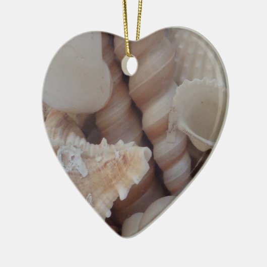 Sunny Summer Seashells, Zee Shell Beach Love Keramisch Ornament (Links)