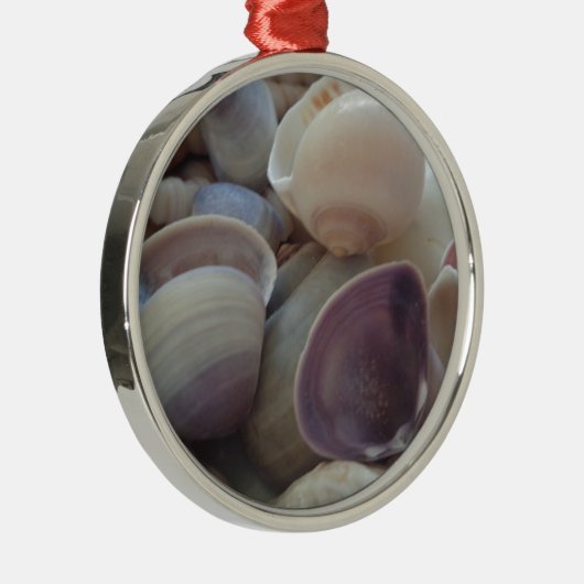 Sunny Summer Seashells, Zee Shell Beach Ocean Metalen Ornament (Rechts)