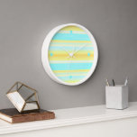 Sunny Summer Yellow Aqua Blue Waterverf Stripes<br><div class="desc">Mooie hedendaagse aqua turquoise groen blauw, oranje geel en wit gestreept patroon. Een elegant, modern geometrisch ontwerp voor het liefhebber van somberige kleuren. Verkrijgbaar op allerlei schattige, trendy en stijlvolle home décor accenten en accessoires voor hen die graag hun meester of kinderslaapkamer, kinderkamer, woonkamer of huiskamer, vrouwengrot, dorm, condo, studio...</div>