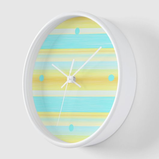 Sunny Summer Yellow Aqua Blue Waterverf Stripes (Hoek)