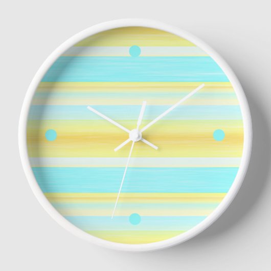 Sunny Summer Yellow Aqua Blue Waterverf Stripes (Voorkant)