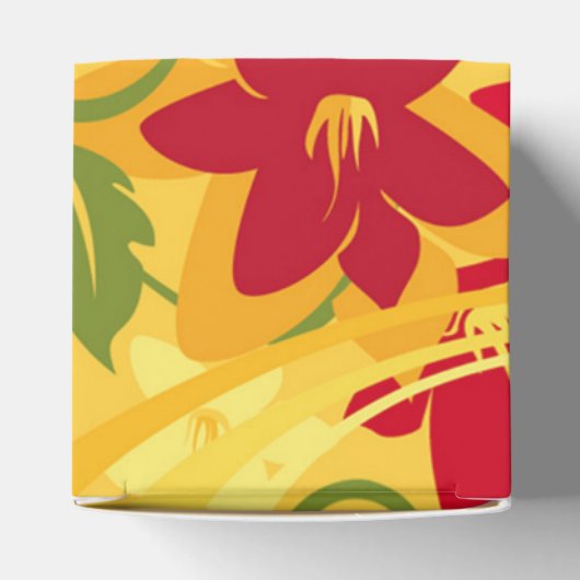 Sunny Summer Yellow Floral Cube Favor Box Bedankdoosjes (Bovenkant)