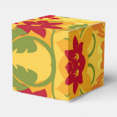 Sunny Summer Yellow Floral Cube Favor Box Bedankdoosjes (Achterkant)