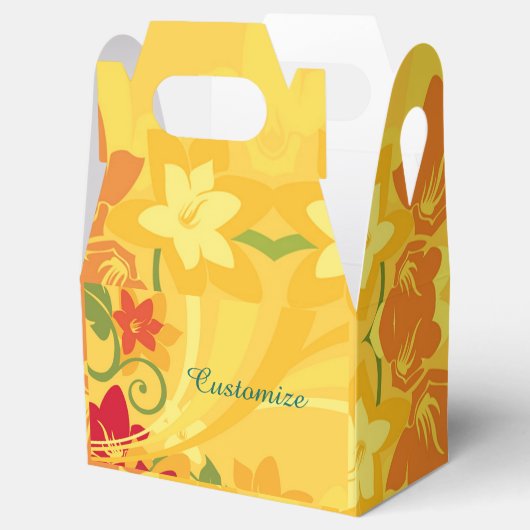 Sunny Summer Yellow Floral Gable Favor Box Bedankdoosjes (Geopend)