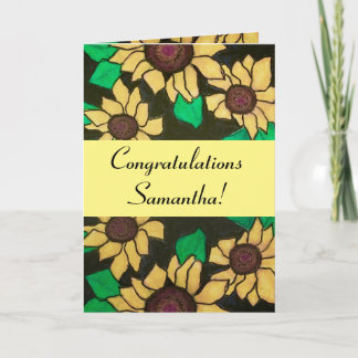 Sunny Sunflower Afstuderen Gefeliciteerd Geel Kaart