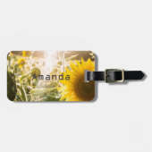 Sunny Sunflower Field Bagagelabel (Voorkant horizontaal)