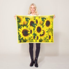 Sunny Sunflower Fleece Blanket