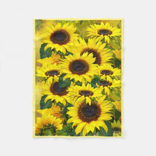 Sunny Sunflower Fleece Blanket (Voorkant)