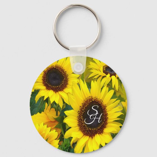  Sunny Sunflower Key Ring Sleutelhanger (Voorkant)