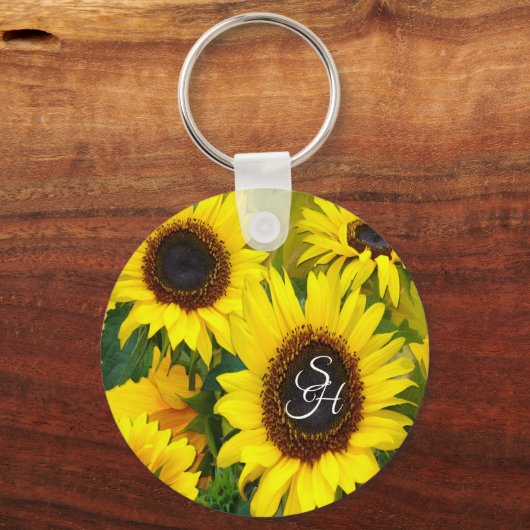  Sunny Sunflower Key Ring Sleutelhanger (Voorkant)
