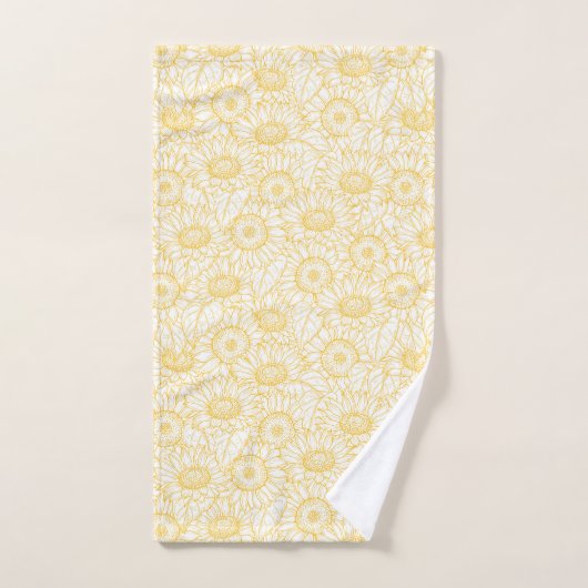 Sunny Sunflower Pattern Bad Handdoek (Handdoek)