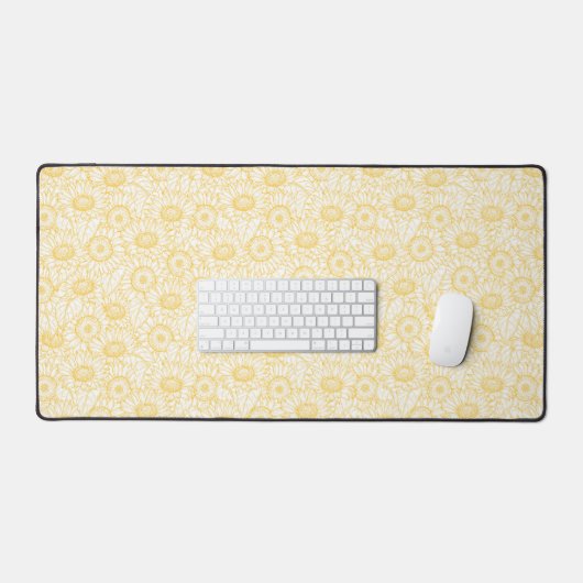 Sunny Sunflower Pattern Bureaumat (Keyboard & Muis)