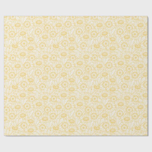 Sunny Sunflower Pattern Cadeaupapier (Vlak)