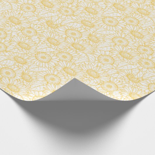 Sunny Sunflower Pattern Cadeaupapier (Hoek)