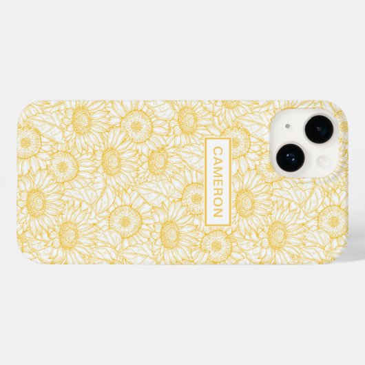 Sunny Sunflower Pattern Case-Mate iPhone Case (Achterkant (horizontaal))