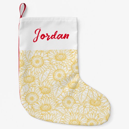 Sunny Sunflower Pattern Kleine Kerstsok (Voorkant)