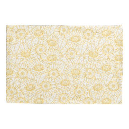 Sunny Sunflower Pattern Kussensloop (Achterkant)