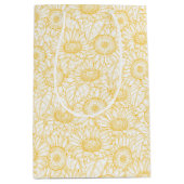 Sunny Sunflower Pattern Medium Cadeauzakje (Voorkant)