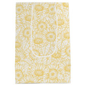 Sunny Sunflower Pattern Medium Cadeauzakje (Achterkant)